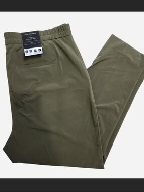 Banana Republic Airstretch High Rise Tapered Straight Leg Pants Olive XL NWT